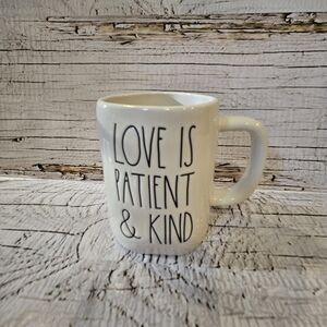 Rae Dunn "Love is Patient & Kind" Ceramic Coffee Mug